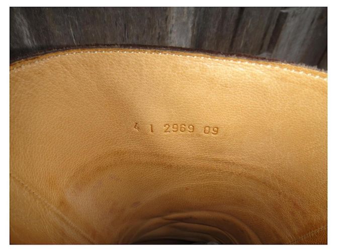 Botas Paraboot de piel efecto pony marrón oscuro - vista 8