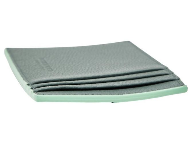 Tarjetero de cuero verde claro Bottega Veneta - vista 4