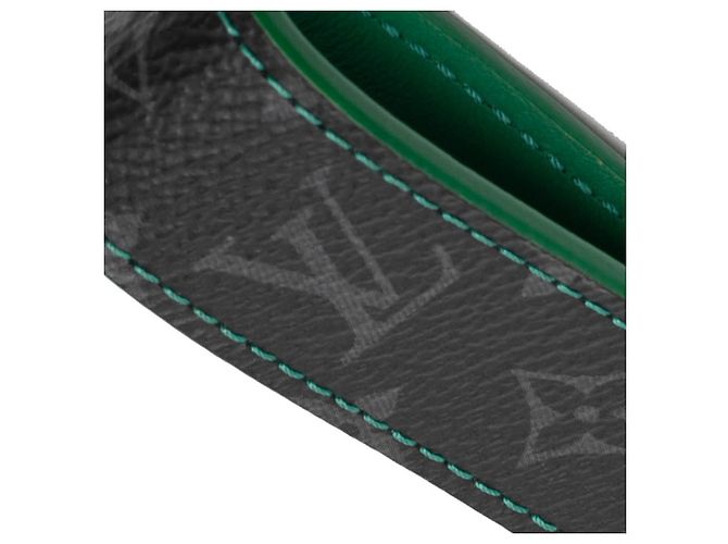 Portachiavi Charm Vivienne Dragonne Monogram Eclipse Louis Vuitton Nero Argento Verde - vista 4
