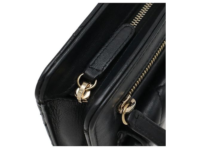 Timeless Chanel Matelassé Lammleder Clutch Tasche Schwarz - Ansicht 4