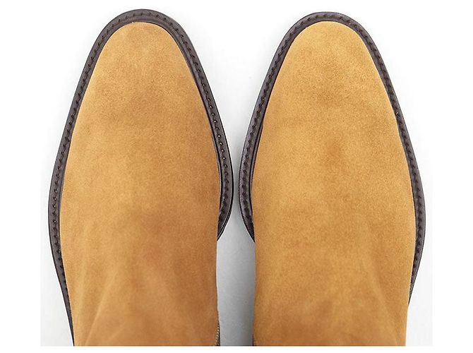 Autre Marque Stivali platform in suede WH Beige Cammello - vista 11