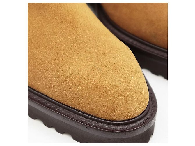 Autre Marque Stivali platform in suede WH Beige Cammello - vista 2