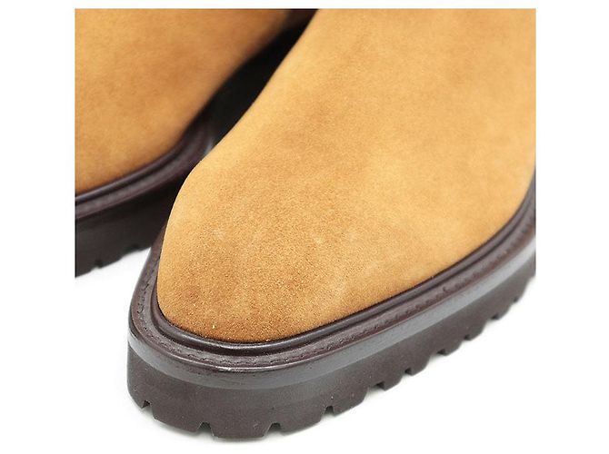 Autre Marque Stivali platform in suede WH Beige Cammello - vista 3
