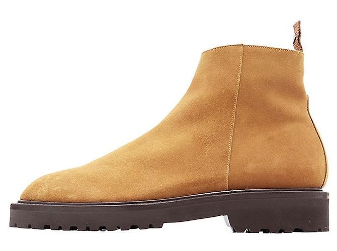 Autre Marque Stivali platform in suede WH Beige Cammello - vista 5