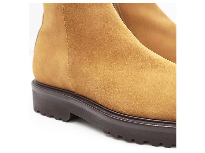 Autre Marque Stivali platform in suede WH Beige Cammello - vista 6