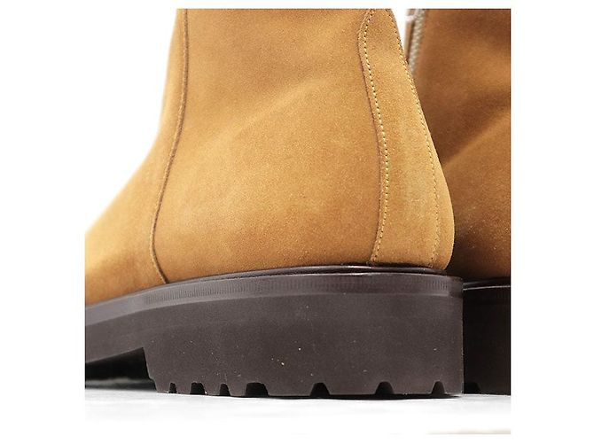 Autre Marque Stivali platform in suede WH Beige Cammello - vista 8
