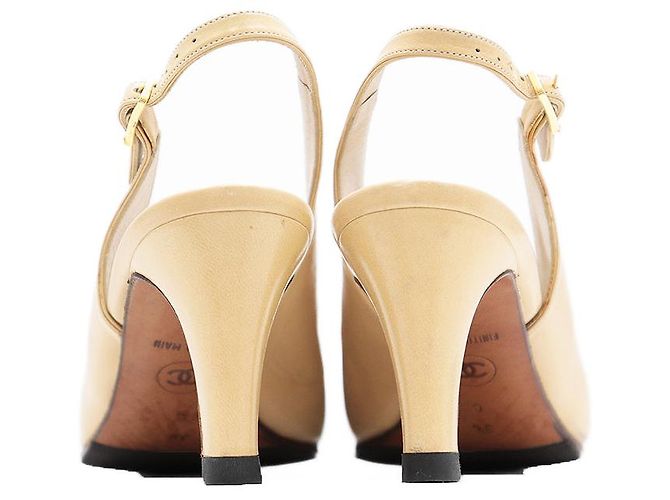 Timeless Chanel Leder Pumps Schwarz Beige Orange - Ansicht 6