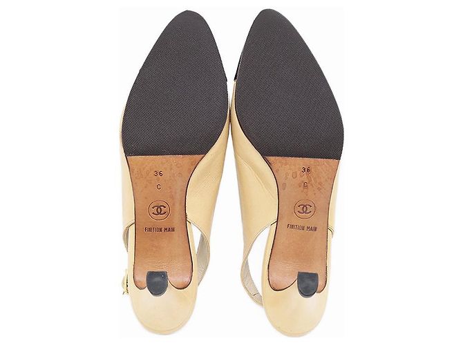 Timeless Chanel Leder Pumps Schwarz Beige Orange - Ansicht 7