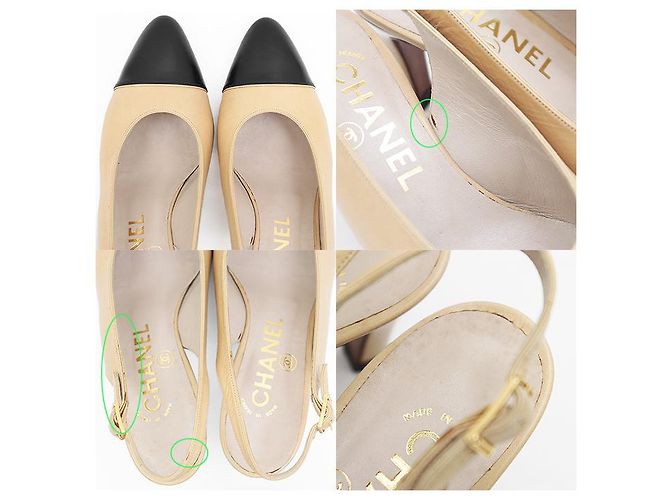 Timeless Chanel Leder Pumps Schwarz Beige Orange - Ansicht 8