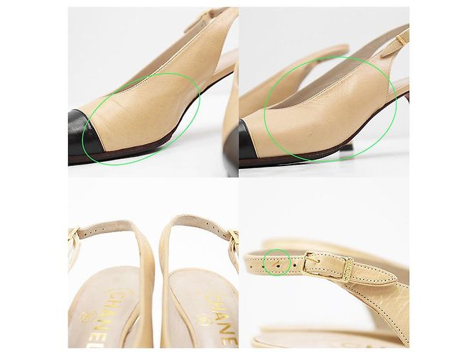 Timeless Chanel Leder Pumps Schwarz Beige Orange - Ansicht 9