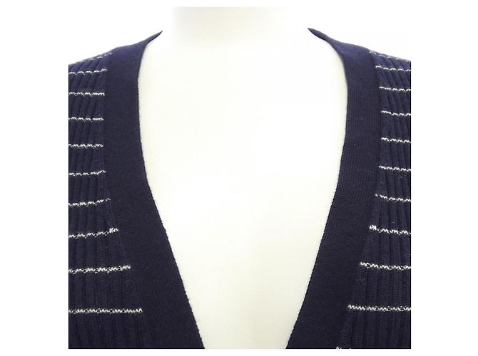 Cardigan in seta e cashmere Christian Dior Blu - vista 5