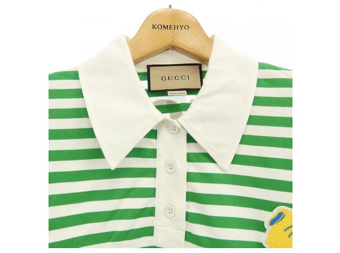 Polo in cotone Gucci Bianco Verde - vista 5