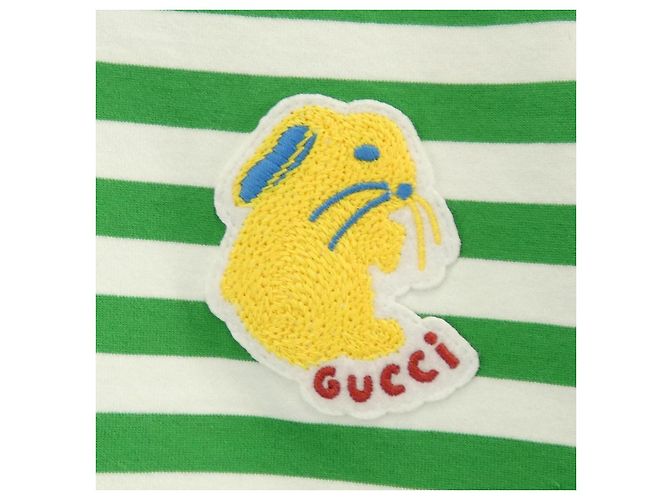 Polo in cotone Gucci Bianco Verde - vista 7