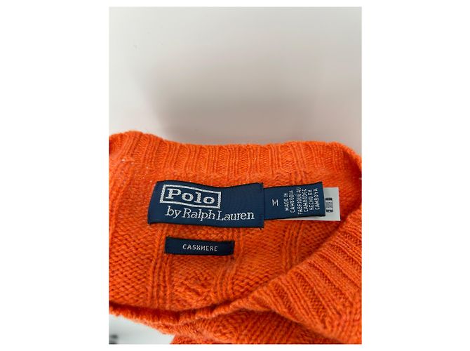 Polo Ralph Lauren Suéter laranja torcido em cashmere - vista 4