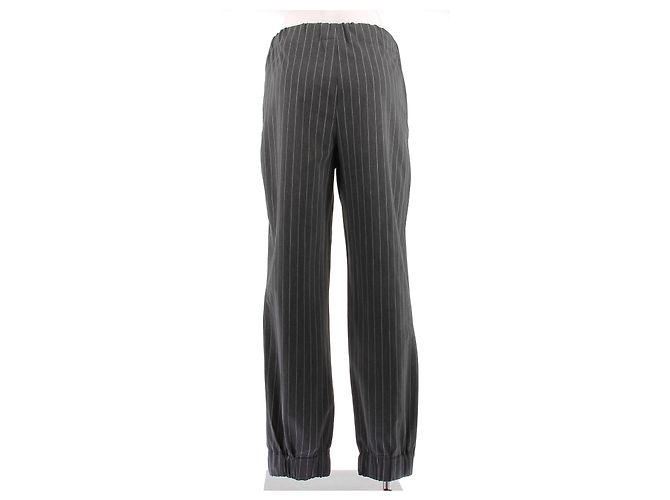 Ganni Grau gestreifte Wollhose - Ansicht 2