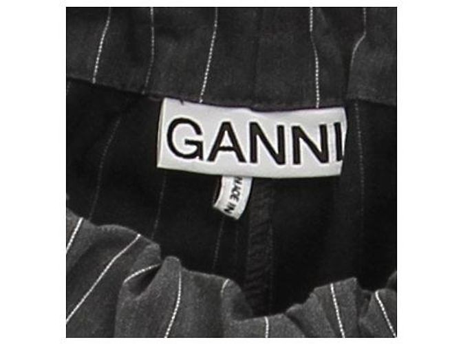 Ganni Grau gestreifte Wollhose - Ansicht 5