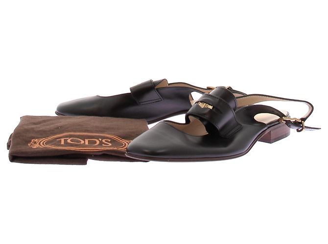 Mocassini aperti Tod's in pelle nera 40 Nero - vista 8