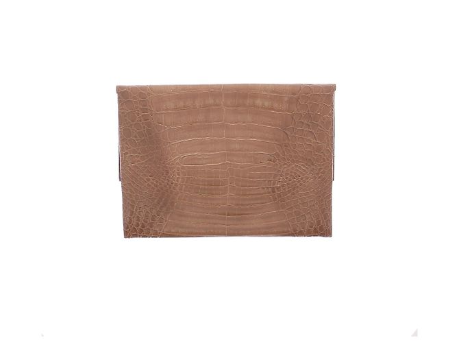 La Bagagerie Braune Krokoprägung Clutch - Ansicht 2