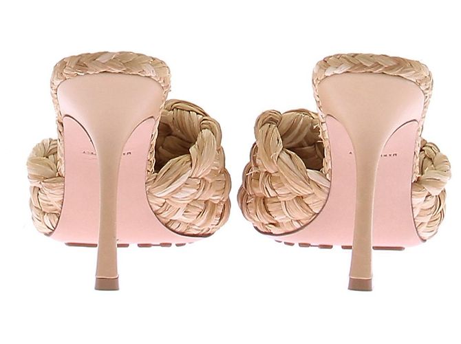 Bottega Veneta Raffia Absatz Sandalen Beige Gr 38 - Ansicht 5
