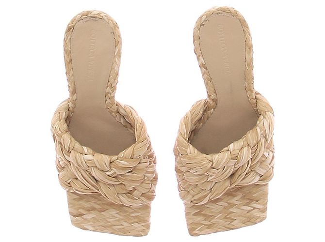 Bottega Veneta Raffia Absatz Sandalen Beige Gr 38 - Ansicht 6