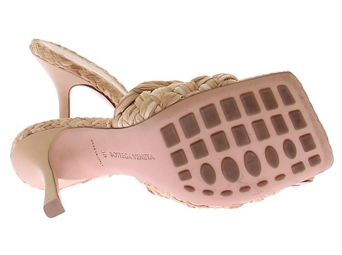 Bottega Veneta Raffia Absatz Sandalen Beige Gr 38 - Ansicht 7