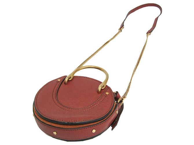 Bolsa de ombro de couro e camurça Chloé Pixie para mulheres, marrom - vista 2