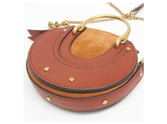 Bolsa de ombro de couro e camurça Chloé Pixie para mulheres, marrom - vista 4