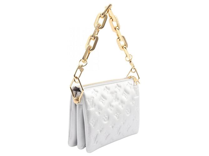 Sac à bandoulière Louis Vuitton Coussin BB en cuir monogrammé embossé, Femme, Argent, Argenté - vue 2