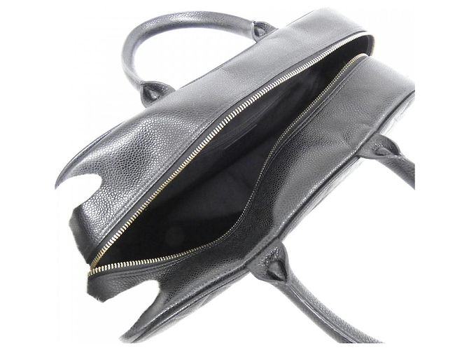 Borse da viaggio in pelle di vitello nera Chanel Nero - vista 7