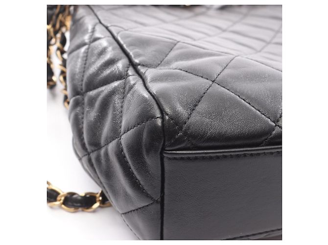 CHANEL Matelassé Tote Bag, Lammleder, Damen, Schwarz - Ansicht 11