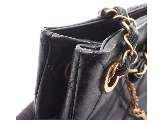 CHANEL Matelassé Tote Bag, Lammleder, Damen, Schwarz - Ansicht 13