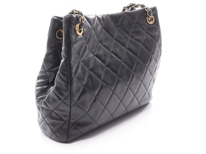 CHANEL Matelassé Tote Bag, Lammleder, Damen, Schwarz - Ansicht 2