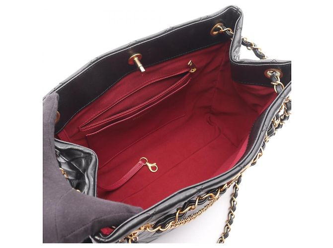 CHANEL Matelassé Tote Bag, Lammleder, Damen, Schwarz - Ansicht 3