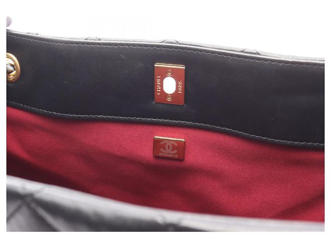 CHANEL Matelassé Tote Bag, Lammleder, Damen, Schwarz - Ansicht 7