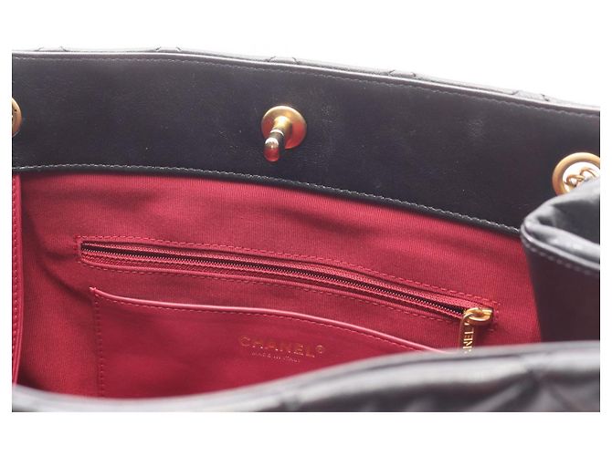 CHANEL Matelassé Tote Bag, Lammleder, Damen, Schwarz - Ansicht 9