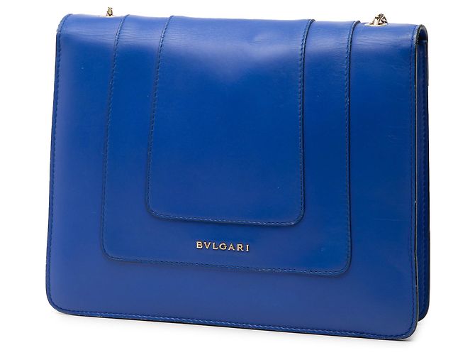 Bulgari Bvlgari Blu Piccola Borsa Quadrata in Pelle Serpenti Forever con Catena a Spalla - vista 2