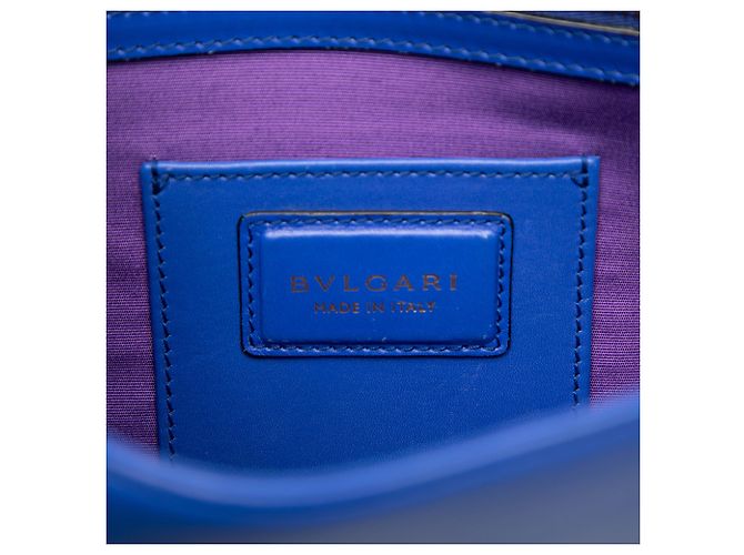 Bulgari Bvlgari Blu Piccola Borsa Quadrata in Pelle Serpenti Forever con Catena a Spalla - vista 5