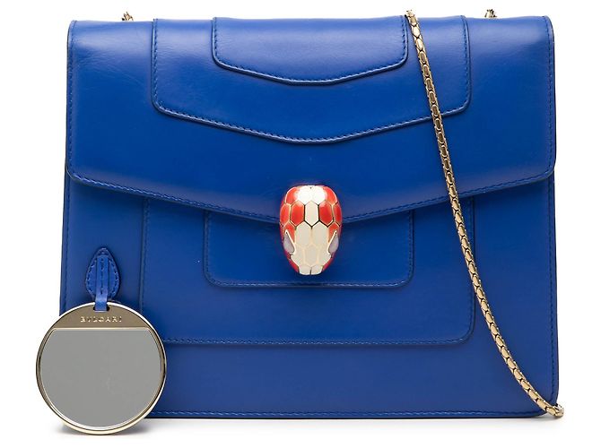 Bulgari Bvlgari Blu Piccola Borsa Quadrata in Pelle Serpenti Forever con Catena a Spalla - vista 8