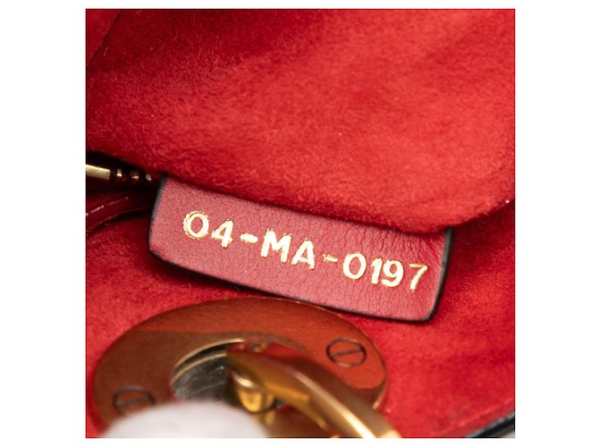 Dior Mini Rosso in Pelle di Agnello Cannage Studded Morbido Lady Dior - vista 6