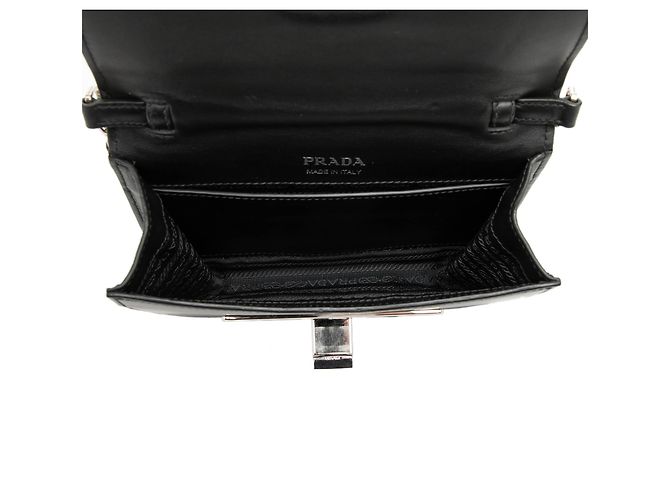 Ribbon Borsa a nastro in vitello nero con cristalli Prada - vista 4