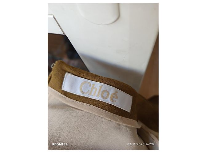 Abito Chloé Khaki in Seta e Lino Cachi - vista 10