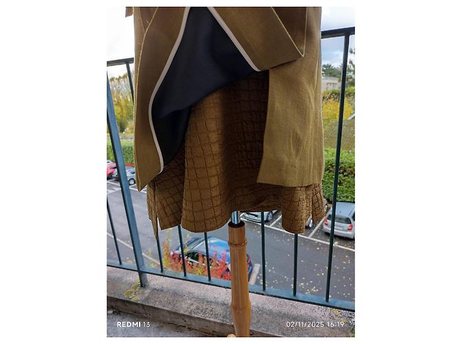 Abito Chloé Khaki in Seta e Lino Cachi - vista 4