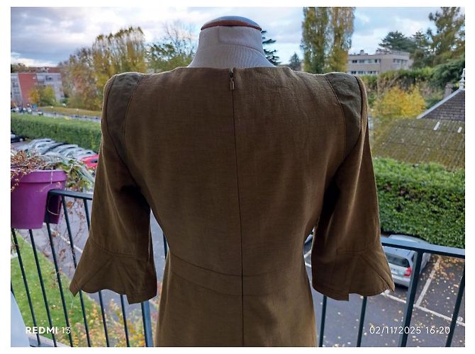 Abito Chloé Khaki in Seta e Lino Cachi - vista 7