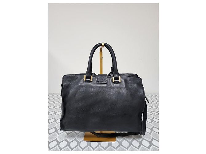 YVES SAINT LAURENT Mousse Pelle di Vitello Liscia Piccola Borsa Cabas ChYc Nera Nero - vista 2