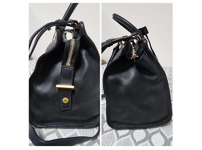 YVES SAINT LAURENT Mousse Pelle di Vitello Liscia Piccola Borsa Cabas ChYc Nera Nero - vista 5