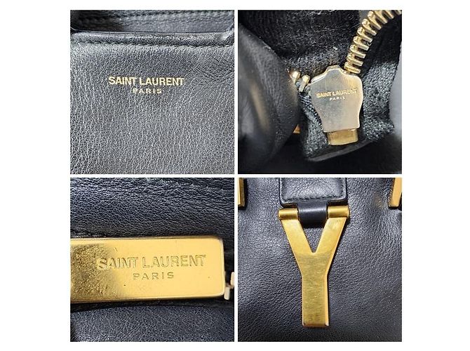 YVES SAINT LAURENT Mousse Pelle di Vitello Liscia Piccola Borsa Cabas ChYc Nera Nero - vista 6