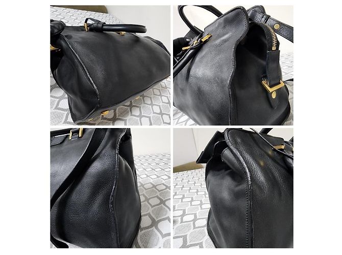 YVES SAINT LAURENT Mousse Pelle di Vitello Liscia Piccola Borsa Cabas ChYc Nera Nero - vista 8