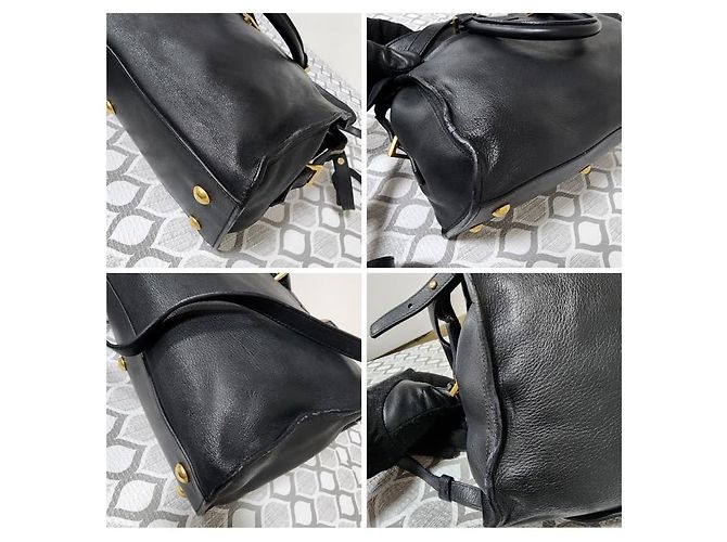 YVES SAINT LAURENT Mousse Pelle di Vitello Liscia Piccola Borsa Cabas ChYc Nera Nero - vista 9