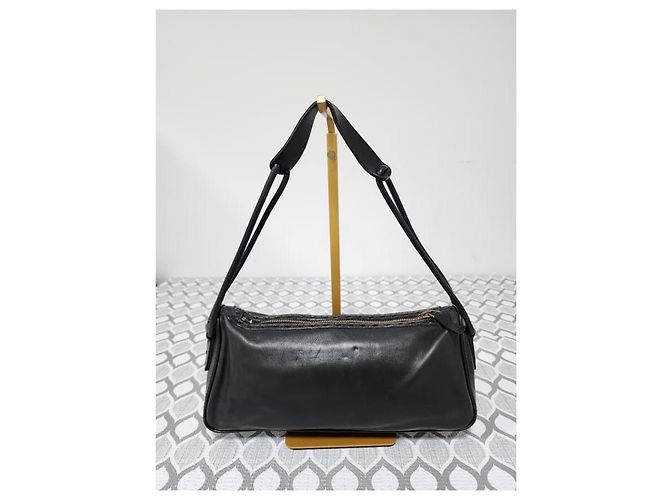 Gucci Vintage Leather Shoulder Bag Black - view 12