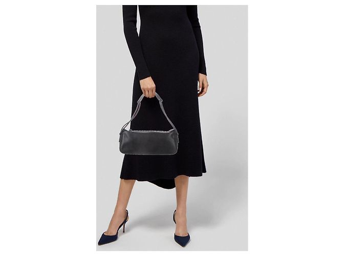 Gucci Vintage Leather Shoulder Bag Black - view 13